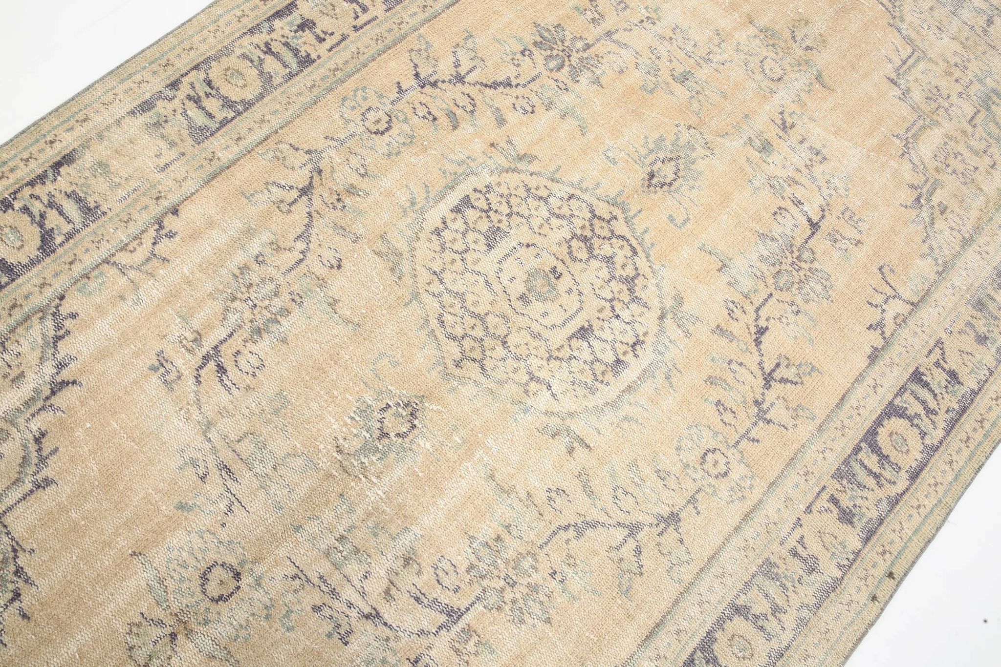 5x9 Beige & Blue Handmade Wool Turkish Rug, 166x272Cm SK 2401 FREE SHIPPING
