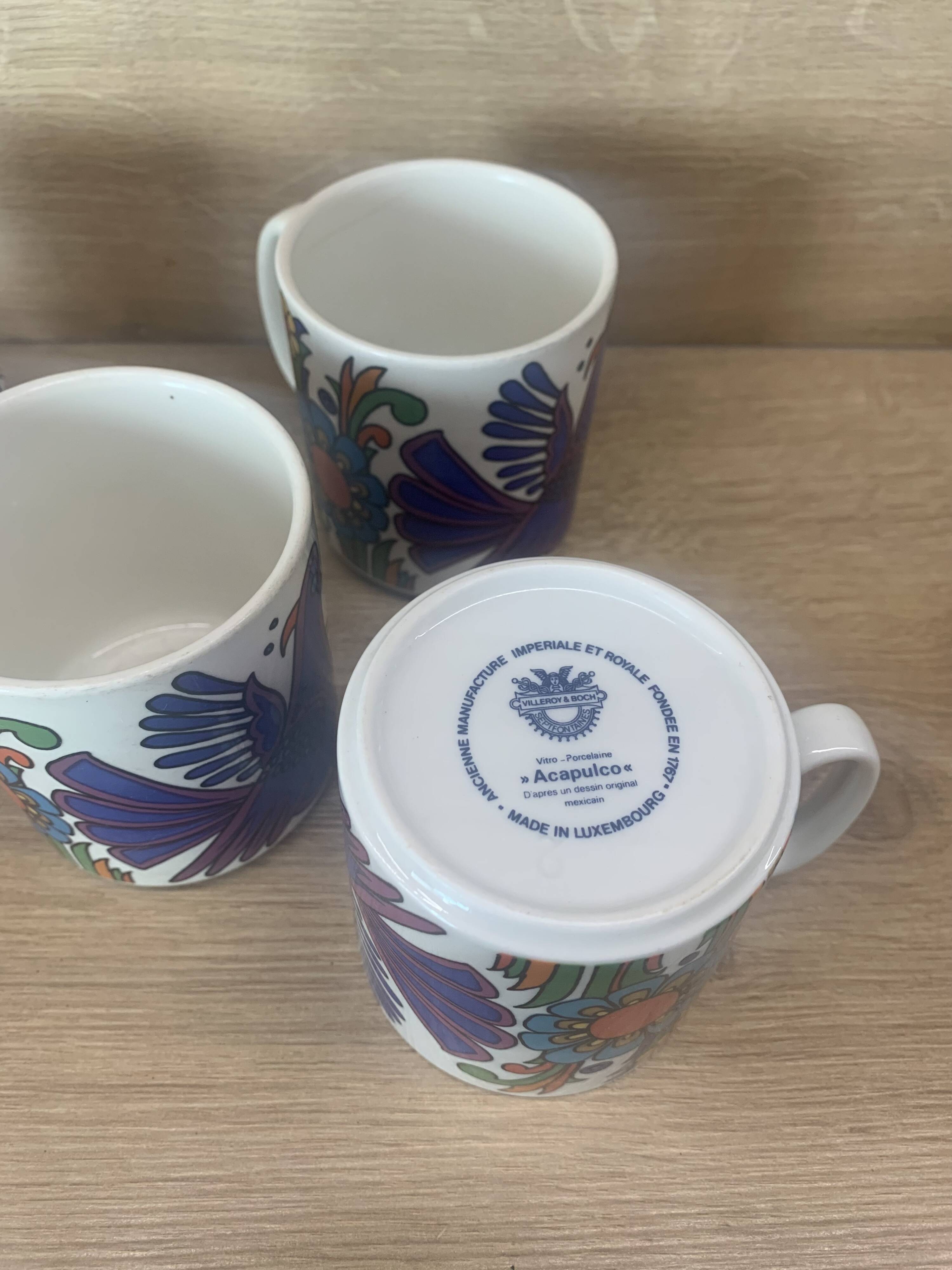 Mugs Set of 4,  Villeroy and Boch Acapulco, 1970s
