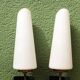 Pair of brass and opaline wall lights, 1950s
