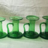 Set of 6 blown glass candle holders