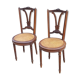 Pair of Louis XVI style walnut chairs