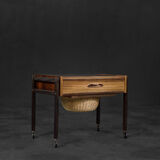 Side table with wicker basket, 1960s