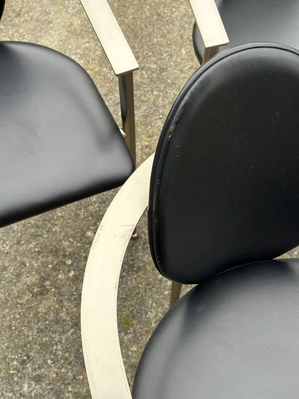 Suite de 7 chaises Belgo Chrom années 80