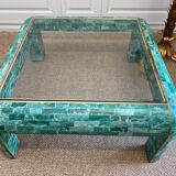 Coffee table in tessellated marble by Casa Bique 1970s Hollywood Regency (Karl Springer style)