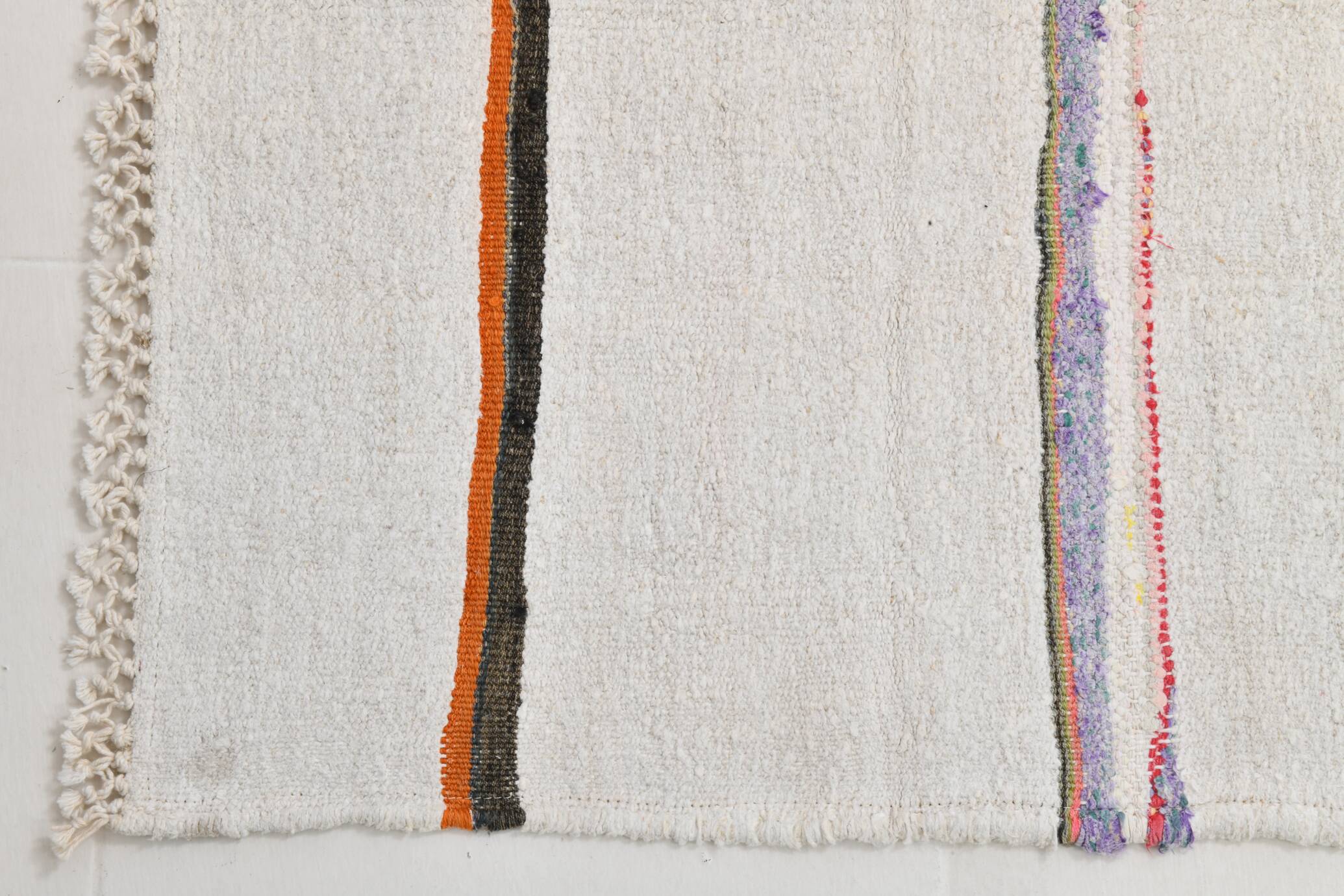 2x5 Natural White Turkish Vintage Runner Rug, 72x169Cm