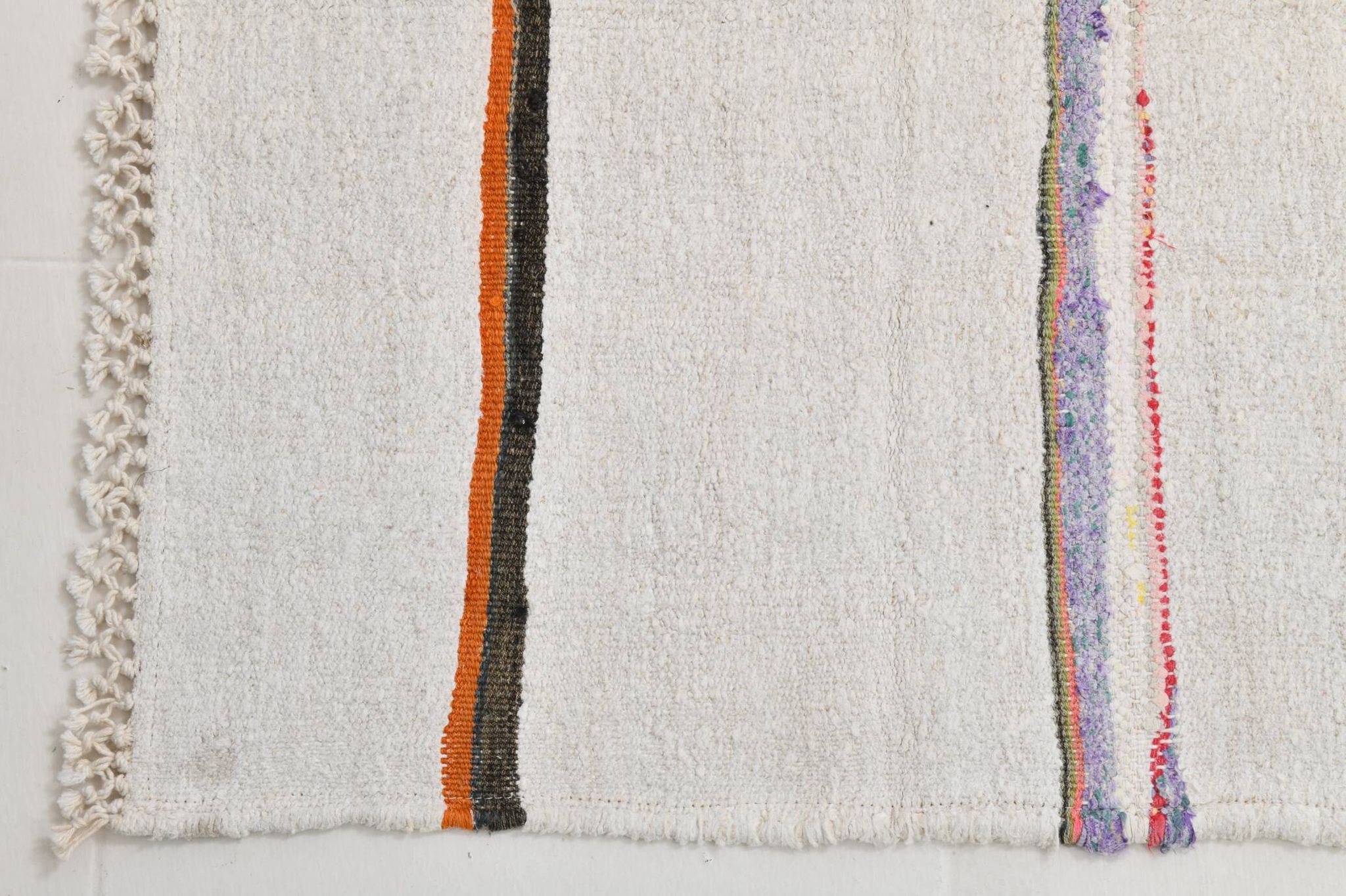 2x5 Natural White Turkish Vintage Runner Rug, 72x169Cm