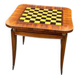 Art deco style mahogany and veneer game table