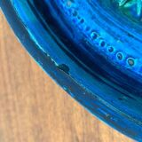 Large bowl in Rimini Blu pottery in mid-century style by Aldo Londi for Bitossi, Italy, 1960s.