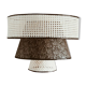 Large triple lampshade in cannage
