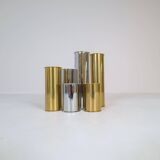 Modern Swedish candle holders in brass and steel, Englesson, Sweden, 1970s