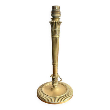 Antique Column Torchère Lamp Brass Chiseled Louis XVI Style