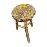Tabouret en bois primitif sur trépied / hauteur 52 cm