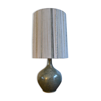 Glazed stoneware lamp wool lampshade 70s