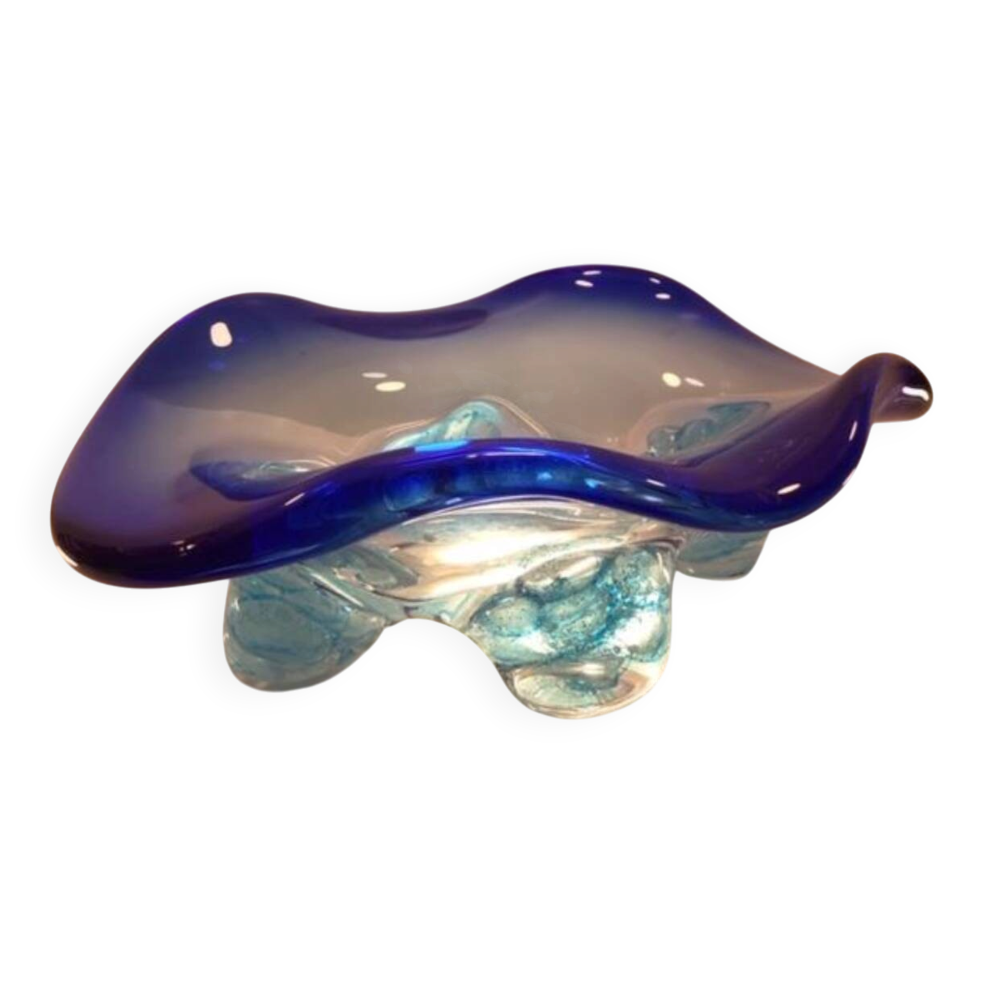 Blown glass basin signed Massimiliano Schiavon Murano Venice
