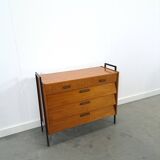 Teak schoenenkast met zwart metalen poten, nr. 2