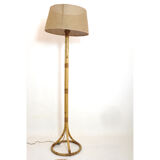 Rattan floor lamp from the 60s by Louis Sognot