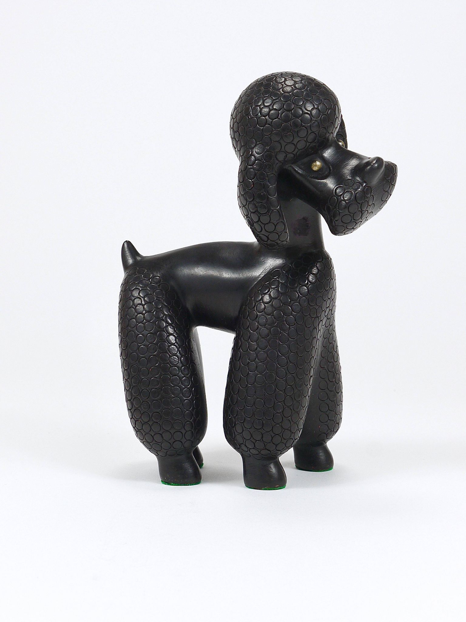 Charming figurine sculpture of a poodle dog by Leopold Anzengruber, Austria, 1950s.