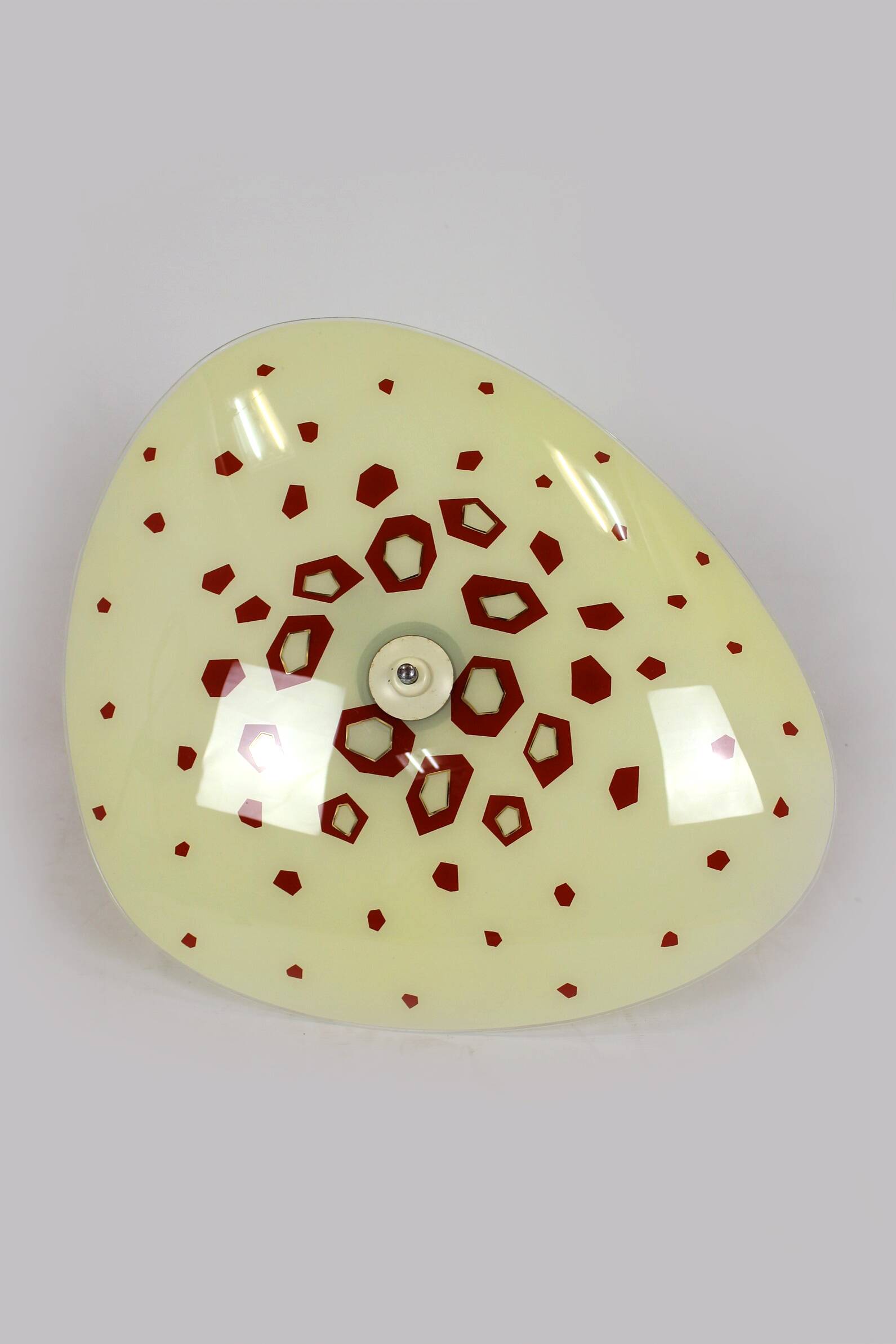 Large Vintage Czechoslovakian Opaline Glass Pendant Lights, 1970s, Set of 2