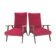 Paire de fauteuils vintage pieds compas en hêtre et velours.