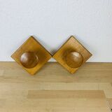 Pair of wooden hooks, wall coat rack