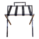 Luggage rack in chrome steel and leather 80s