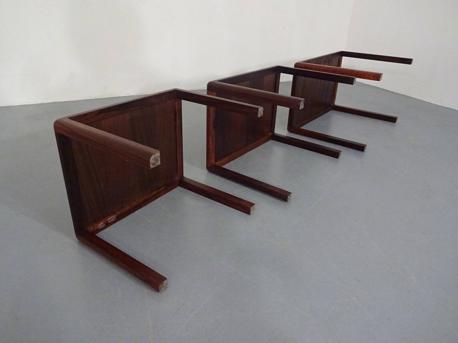 Danish Rosewood Nesting Tables, 1960s, Set of 3
