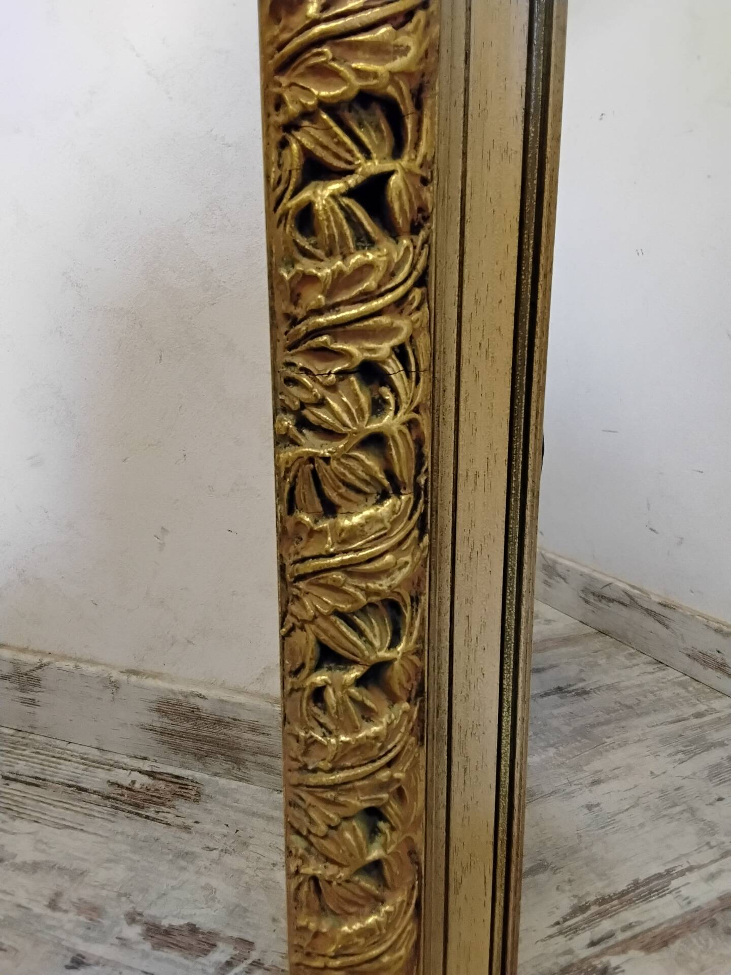 Large antique wooden mirror