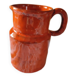 Pitcher vase in orange stoneware