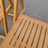 Set of 4 Folding Chairs in Wood and Plywood