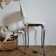 Retro 60s chair metal and white fabric