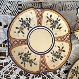 Antique Quimper Henriot earthenware cups and saucers
