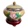 Antique Box Pot Lid Cloisonné Chinese Peony Jewellery Cosmetic
