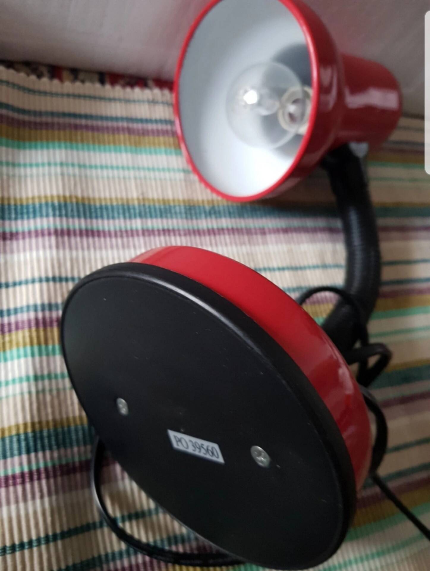 Retro red desk lamp