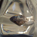 Twisted crystal lamp base signed vannes france 30cm
