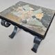Cast iron & slate stone side table | 1960s