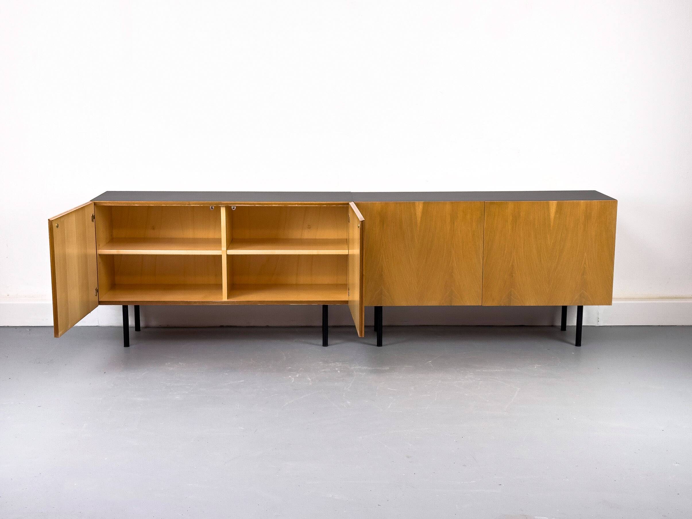 Minimalist Mid-Century Walnut Sideboard, 1960s