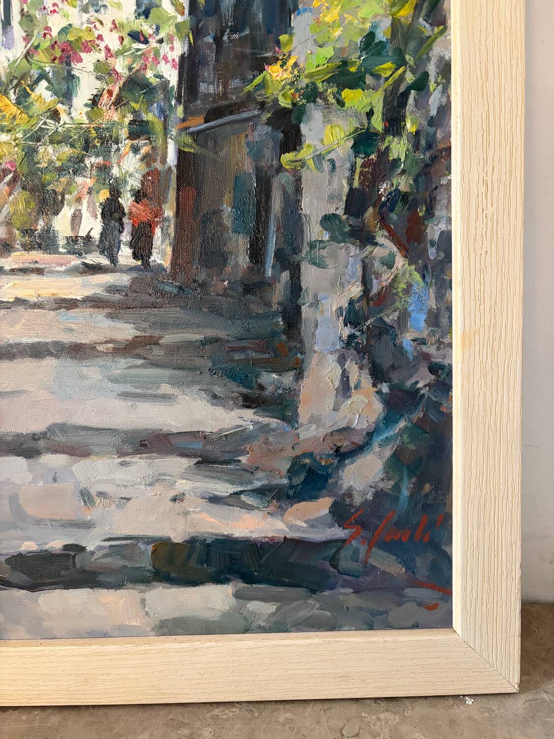 Southern alley, oil on canvas signed