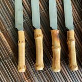 6 small vintage bamboo knives