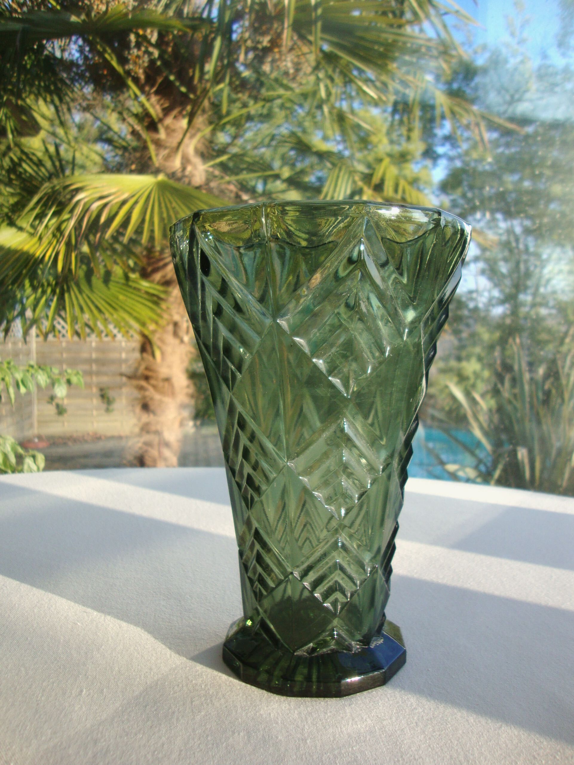 1950s glass vase