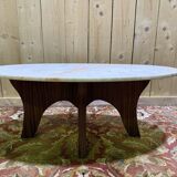 Scandinavian style coffee table in marble and zebrawood