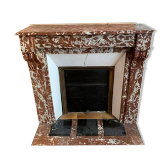 Red marble fireplace with modillon Napoleon III, mid-nineteenth