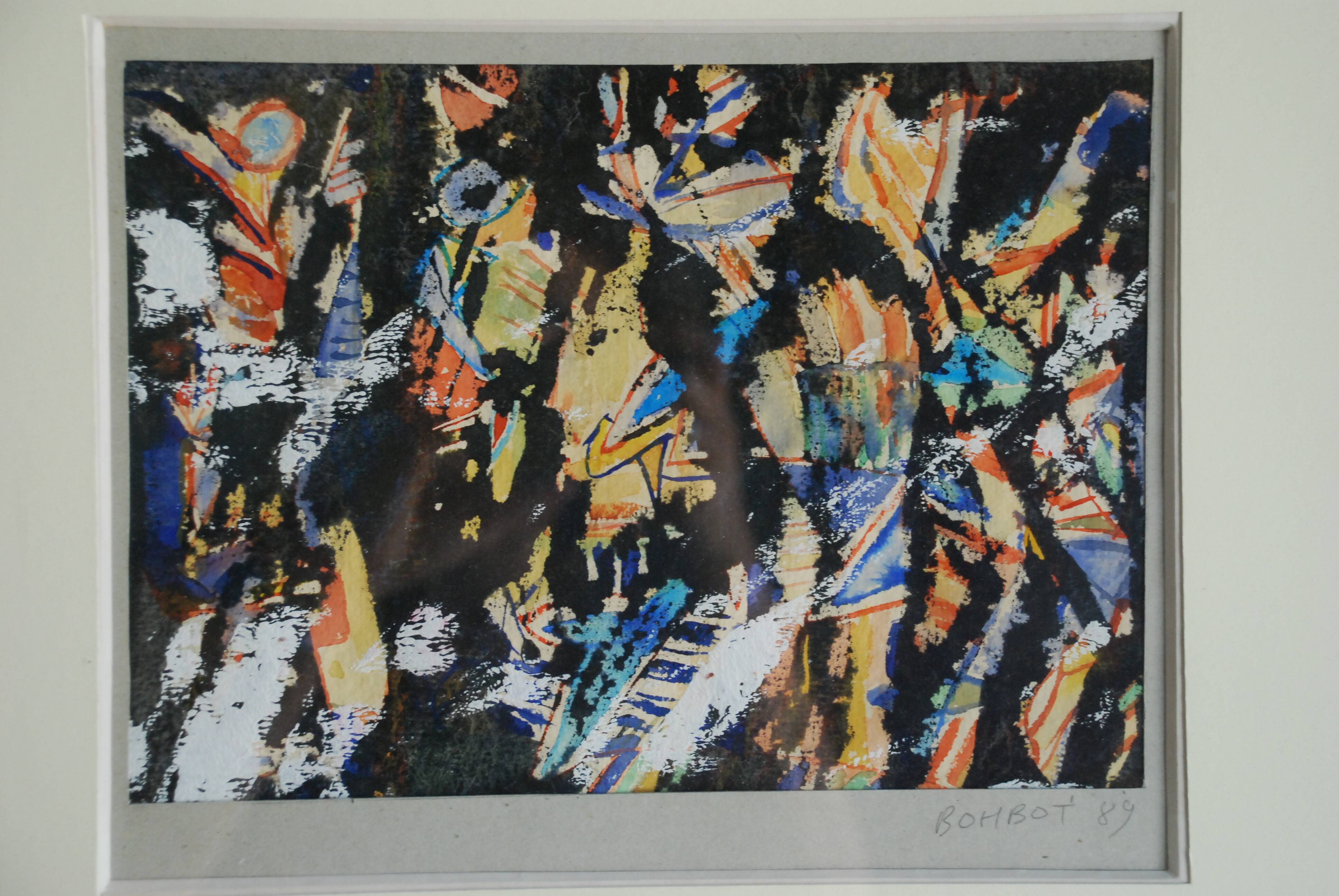 Abstract painting Daniel Bohbot vintage