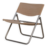 Niels Gammelgaard 'Cox' Folding Linen Mid-Century Chrome Lounge Chair