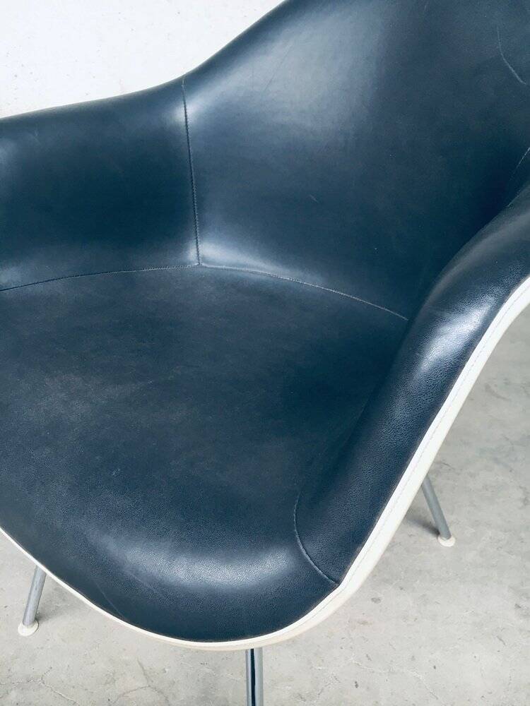 Mid-Century Black Leather Dax Armchair by Charles & Ray Eames for Herman Miller, 1960s