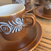 Service à café vintage en grès marron années 70