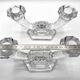 Set of 2 double-light crystal candlesticks • Val Saint-Lambert crystal factory • 1953 • Belgium