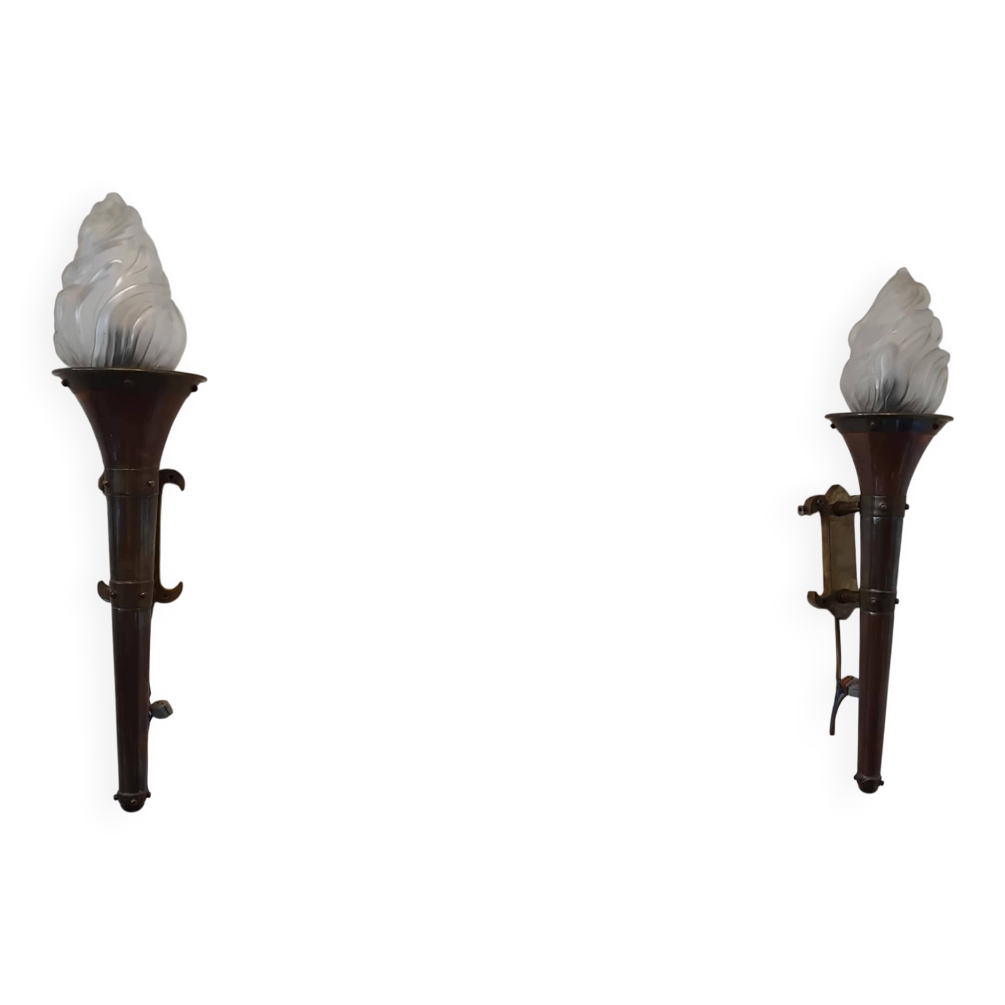 Pair of Flambeaux wall lights from the 50s/60s