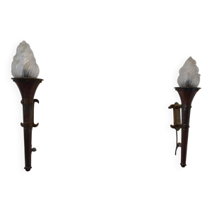 Paire d'applique flambeaux