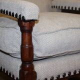 Fauteuil à crémaillère d'époque Louis XIV en noyer