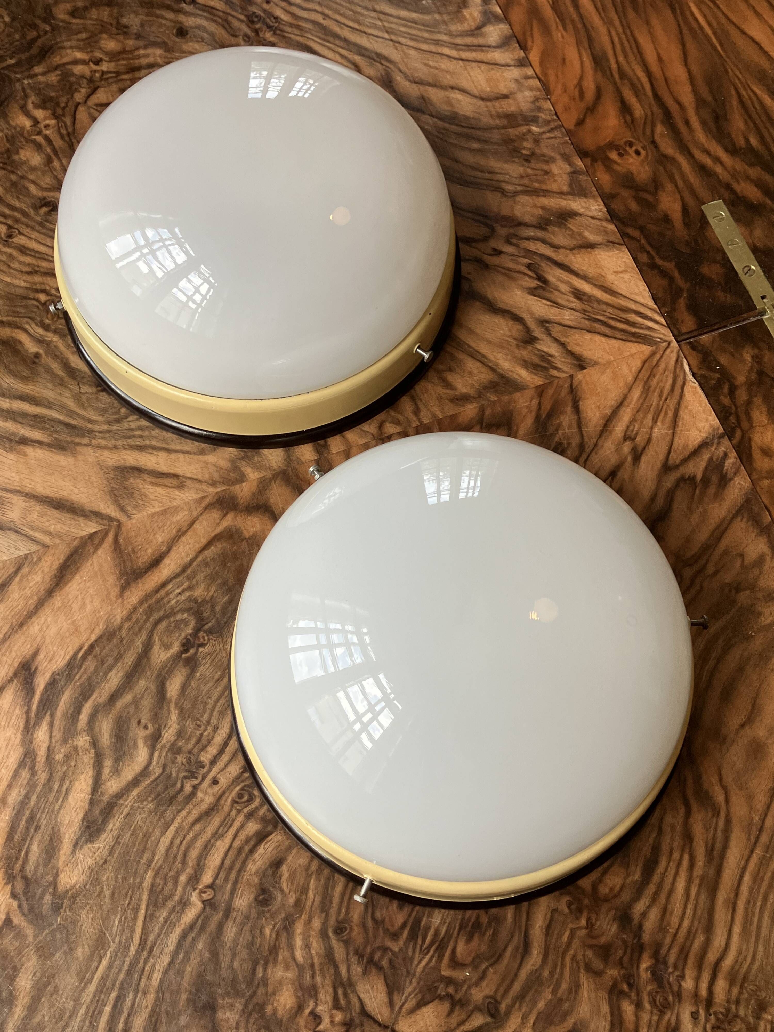 Functionalist / Bauhaus Flush Mount or Wall Lamp, 1940s